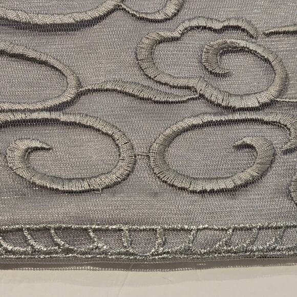 Sue Wong Nocturne Gray Silver Embroidered Lace Sheath Cocktail Dress, Size 8 - Picture 7 of 11